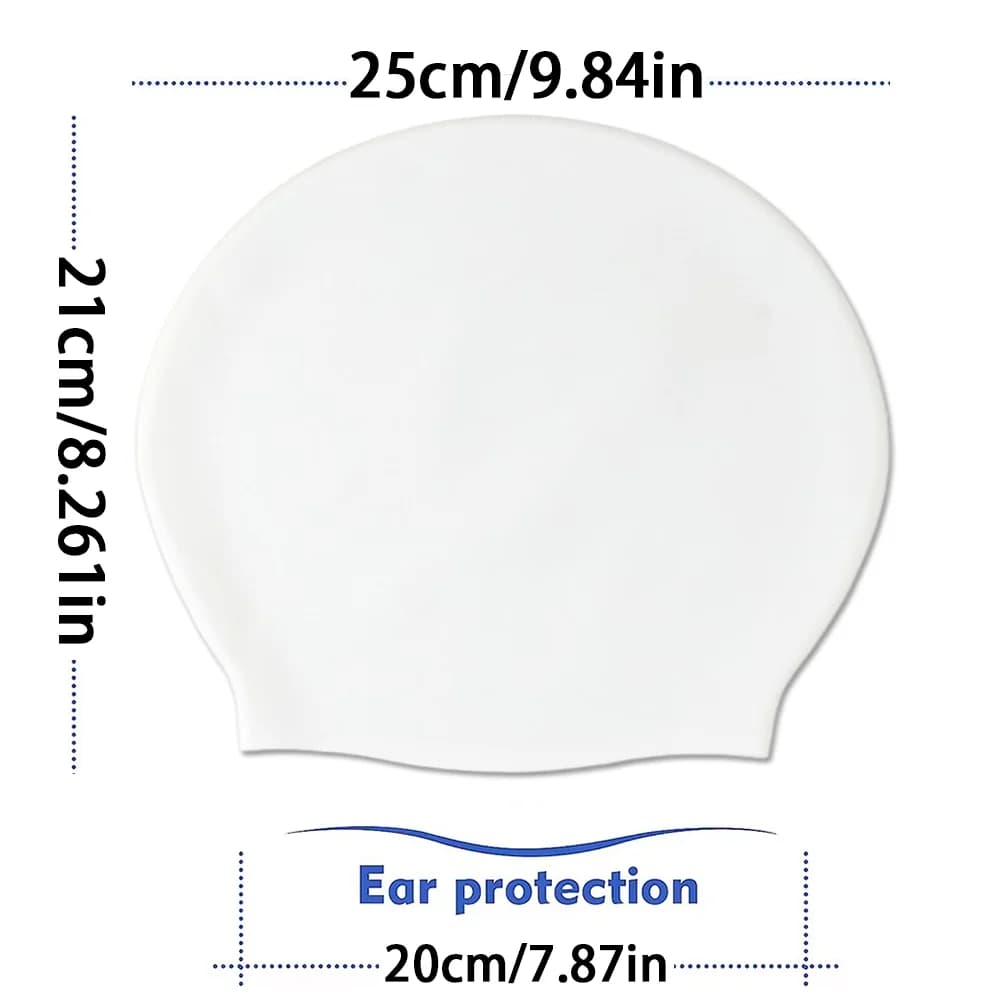 Extra Large Silicone Swimming Cap Soft Adult Swim Hat for Long Hair Braids — image 13