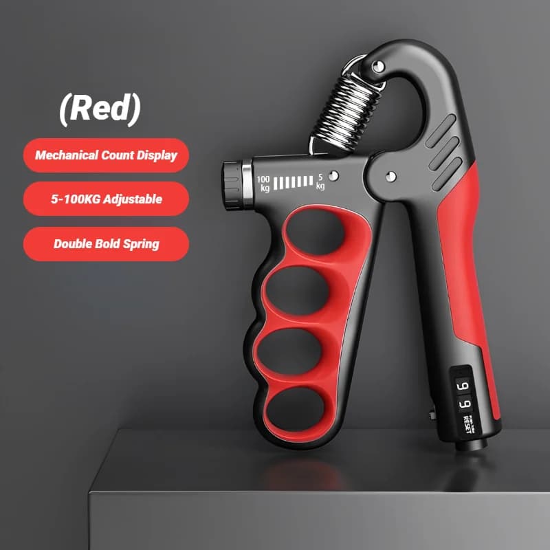 Electronic Hand Grip Strengthener with Counter 5-100kg Adjustable Gym Rehabilitation Trainer — image 8