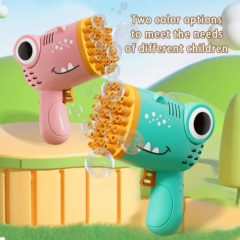 Dinosaur Bubble Machine Gun 40 Hole Electric Handheld Toy Outdoor Wedding — image 6