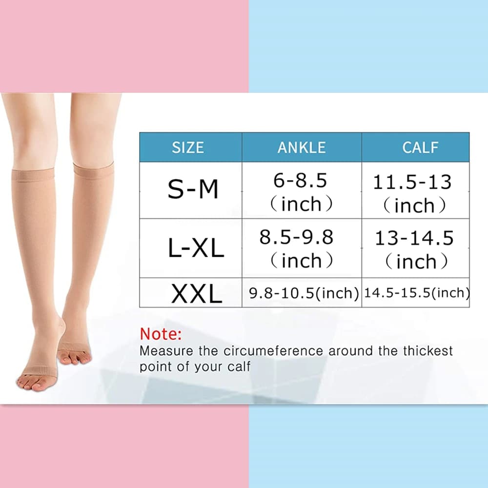 Compression Socks Medical Varicose Veins Prevention Toeless Support Hose New XXL — image 6