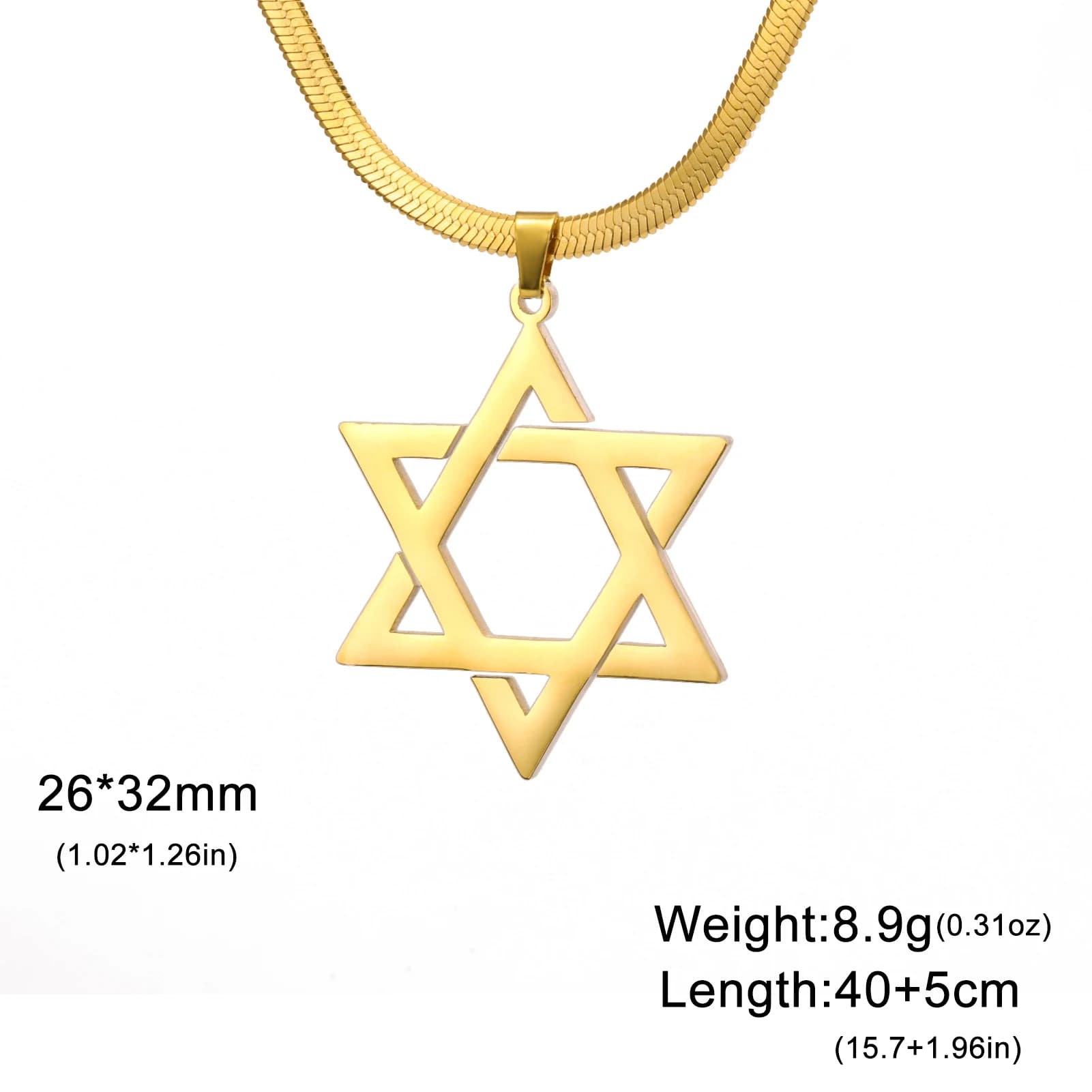 Star of David Pendant Necklace Stainless Steel Jewish Jewellery for Men — image 9