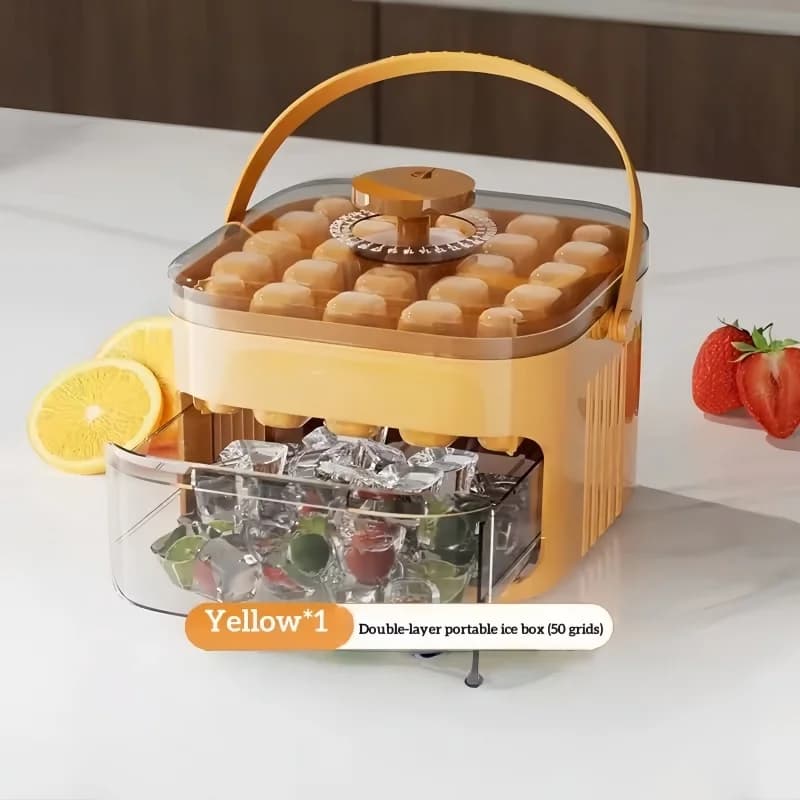 50 Grid Double Layer Ice Cube Tray Reusable Food Grade Ice Mould Maker — image 8