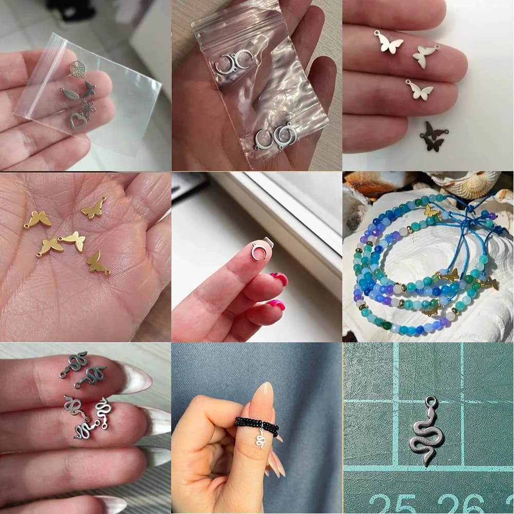 5 Pcs Stainless Steel Tree of Life Charms DIY Jewellery Making Moon Cross Pendants — image 4