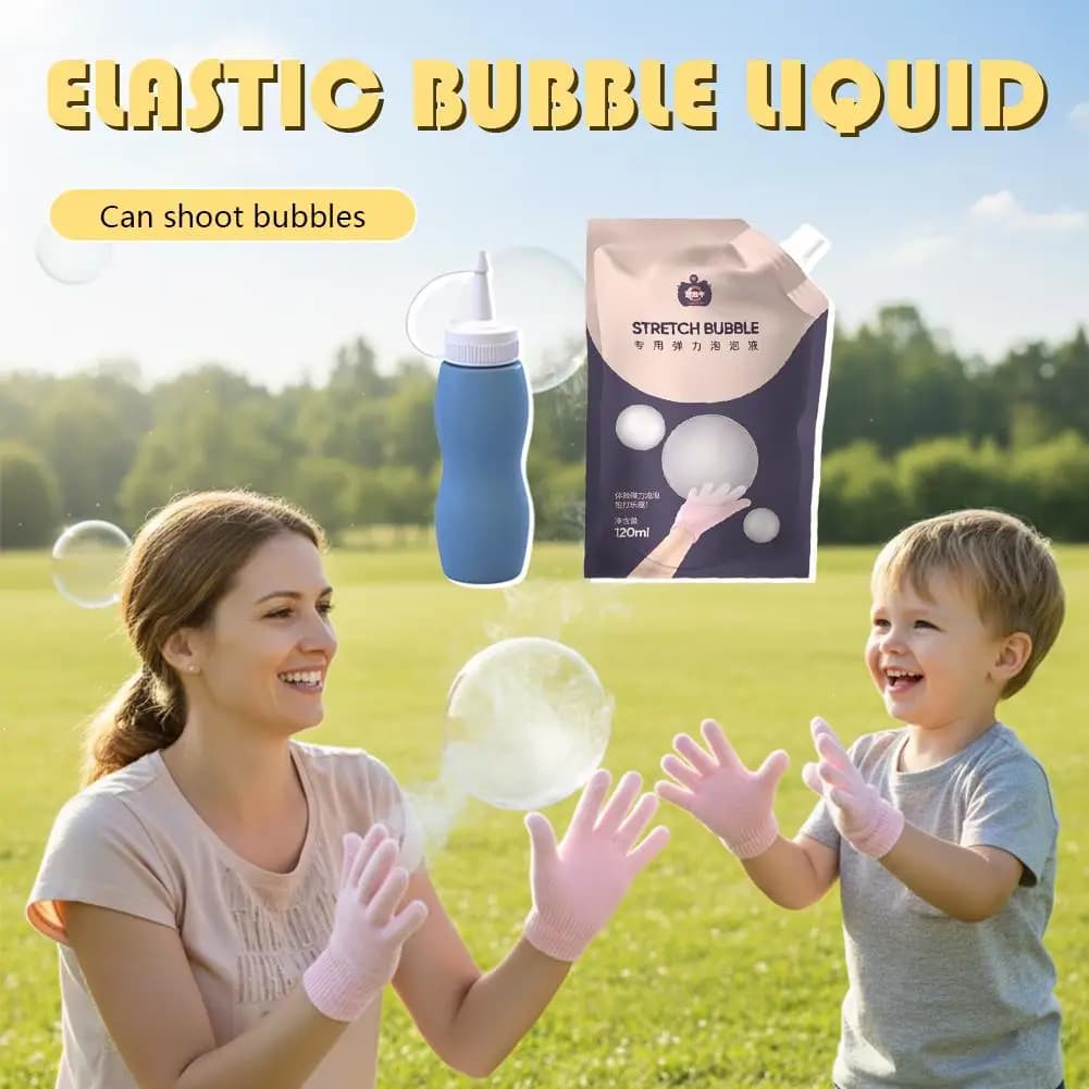Smoke Bubble Stick Kit Rechargeable Mist Bubble Maker with Solution and Gloves — image 2