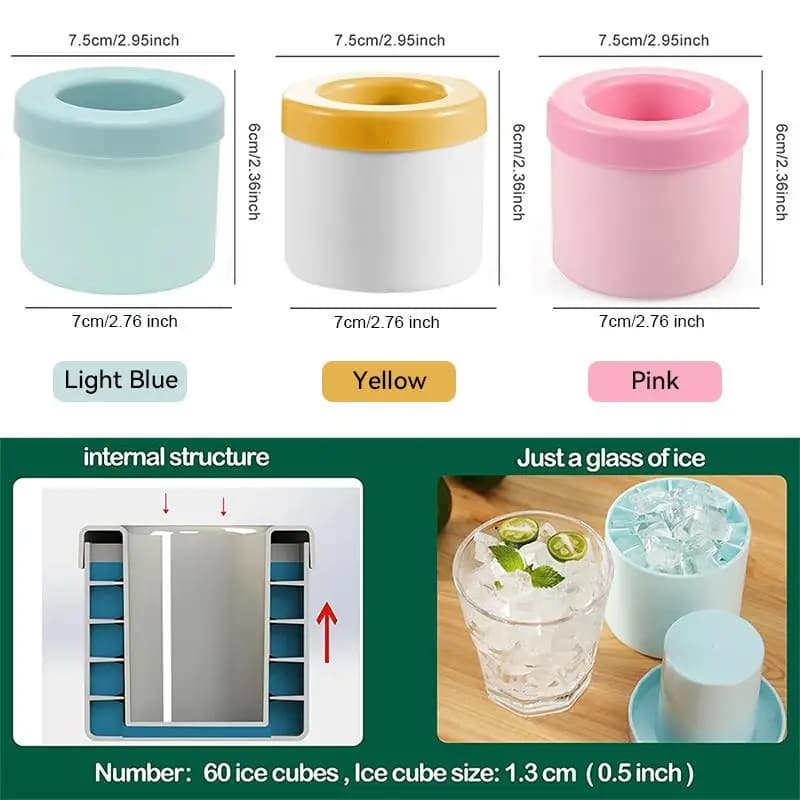 Silicone Ice Cube Mold Round Ice Bucket Freeze Maker Barware Tools Summer DIY UK — image 5