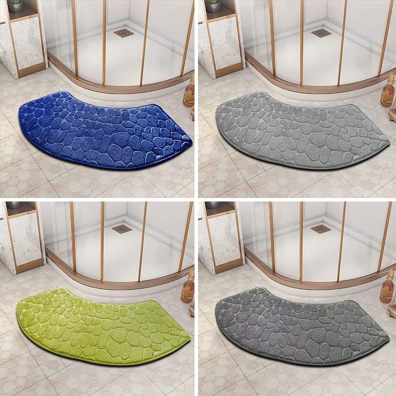 Bath Mat Non Slip Velvet Cobblestone Embossed Absorbent New Bathroom Doormat Dry — image 5