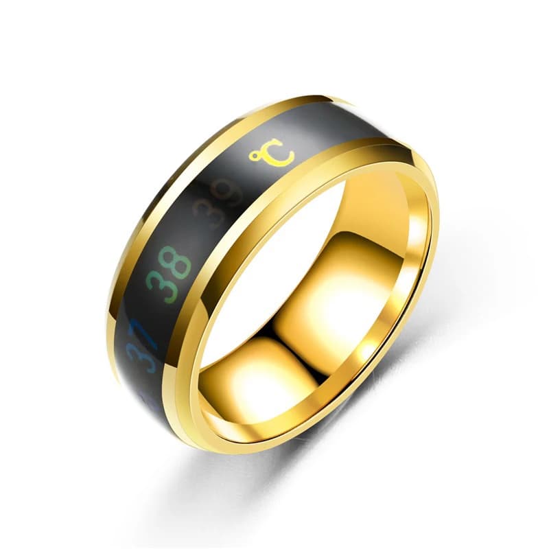 Smart Temperature Sensitive Mood Ring Stainless Steel Waterproof Couple Ring — image 4