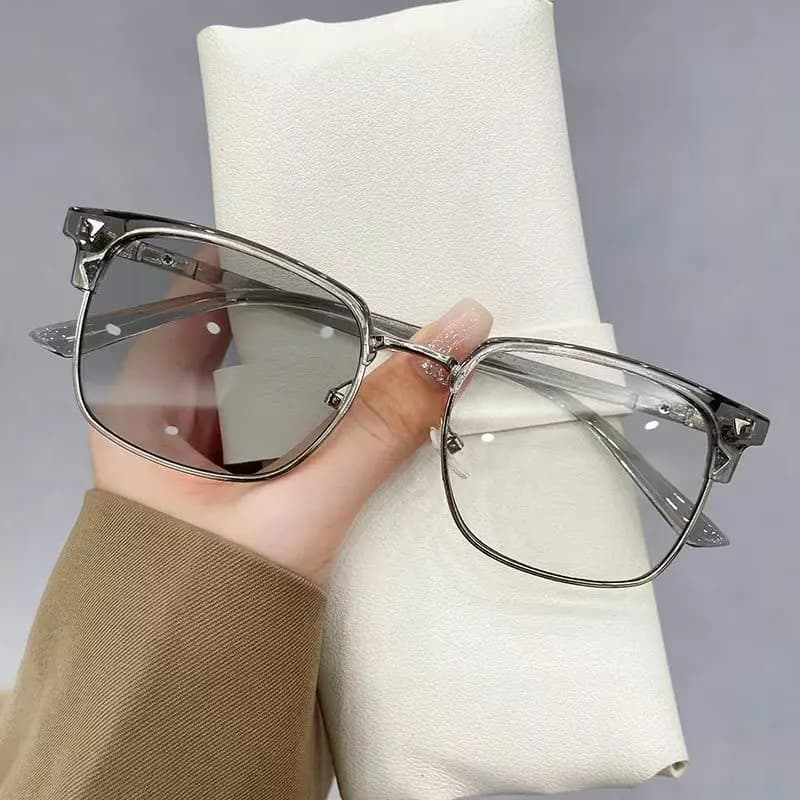 Men's Photochromic Glasses Half Frame Anti-Blue Light Computer Glasses — image 4