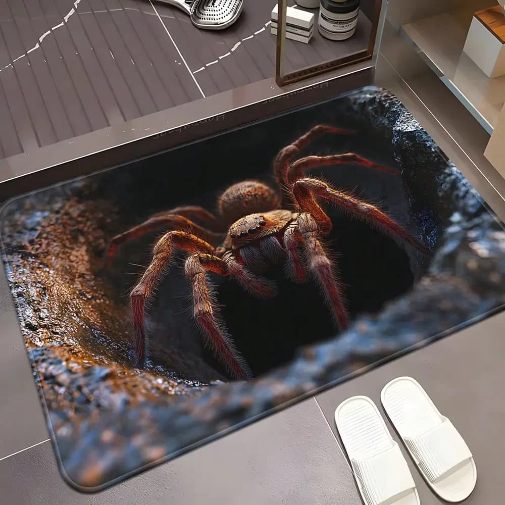 Realistic Spider Door Mat 3D Visual Effect Entrance Rug Funny Prank Scary Floor Mat — image 2
