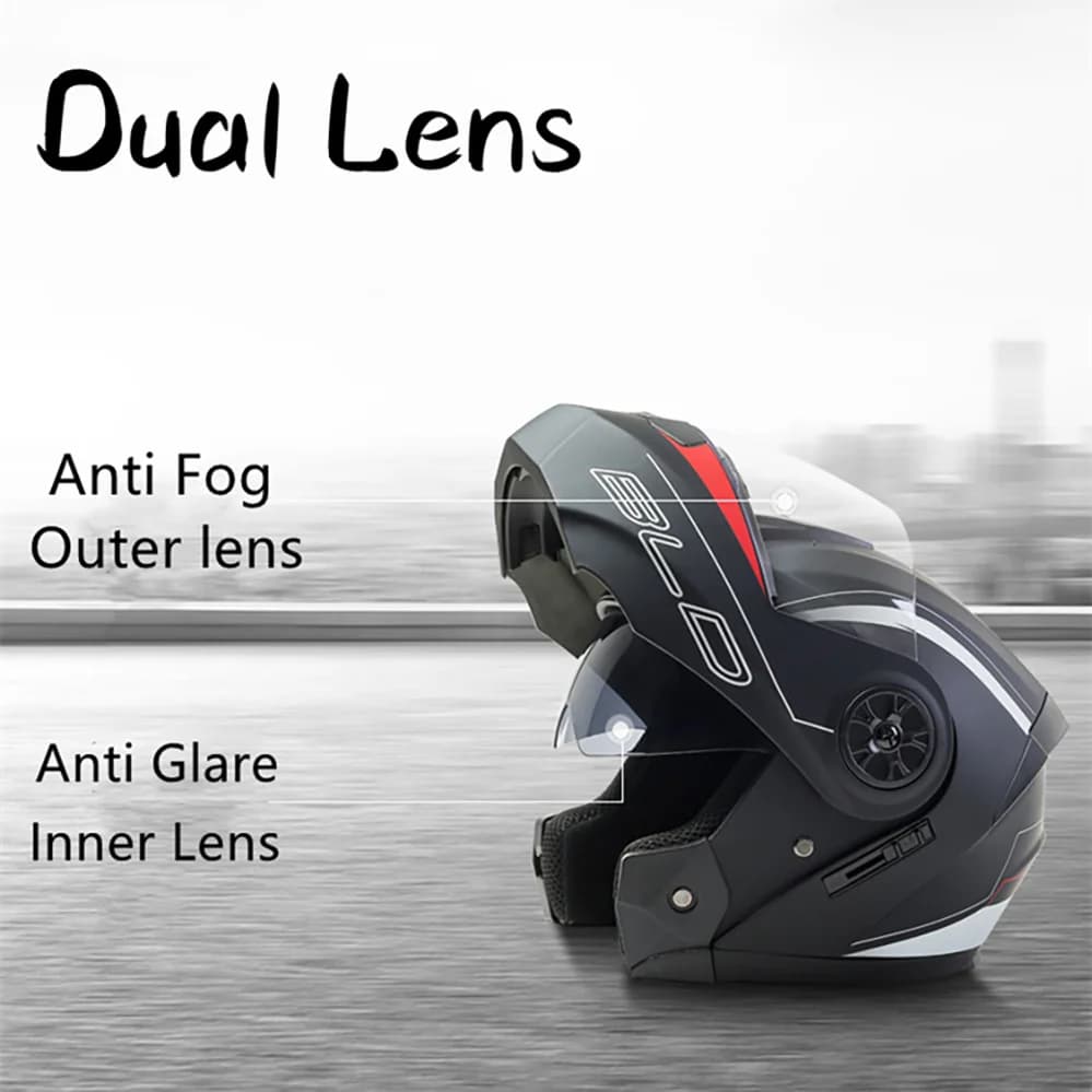 Flip Up Modular Full Face Motorcycle Helmet with Removable Liner — image 3
