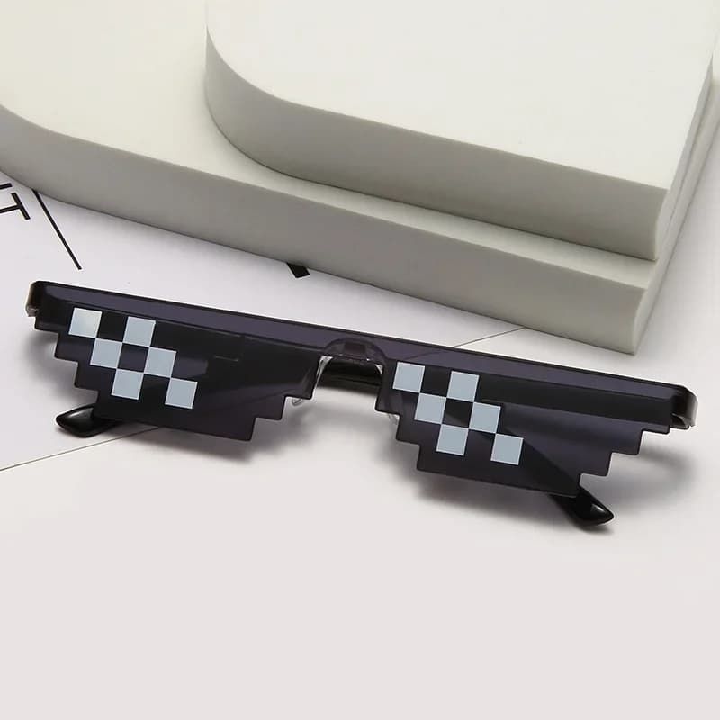 Mosaic Sunglasses Pixel Black Retro Gamer Robot Party Vintage for Men — image 3