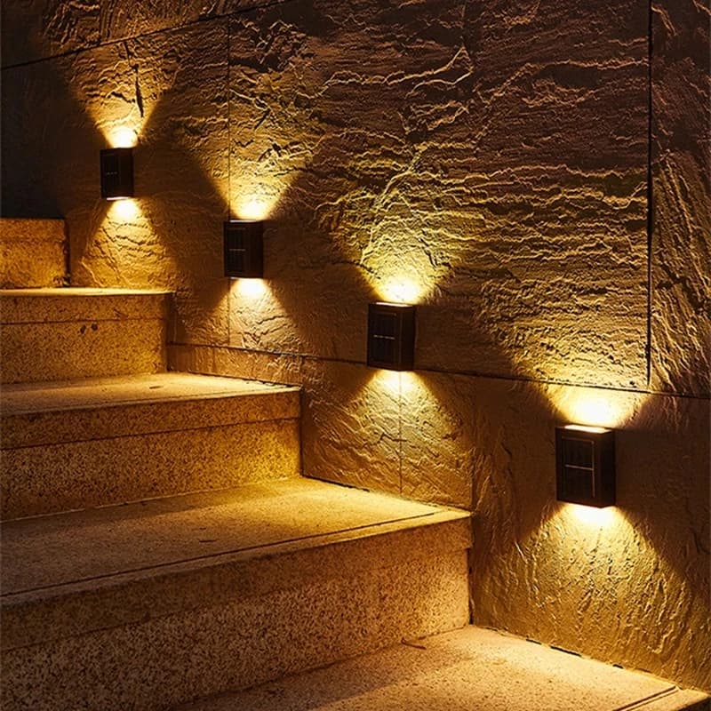 Solar Wall Light Waterproof Up Down Outdoor Garden Yard Stairs Lamp — image 6