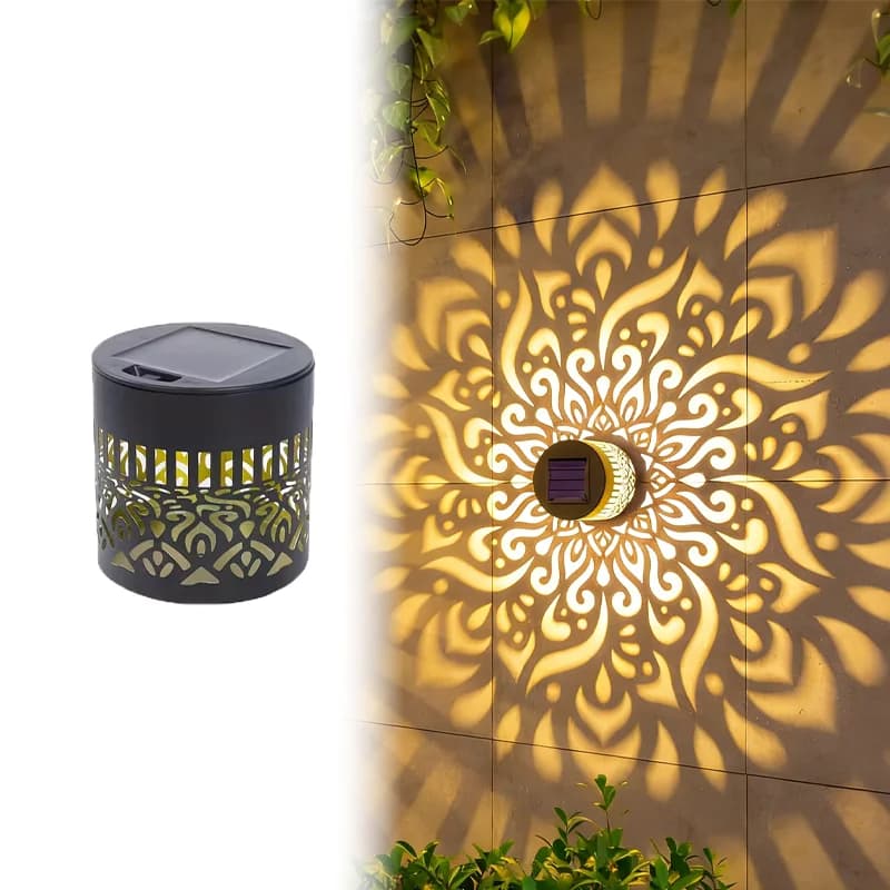 Solar Mandala Wall Lamp Outdoor LED Waterproof Fence Garden Decoration for Lawn — image 8