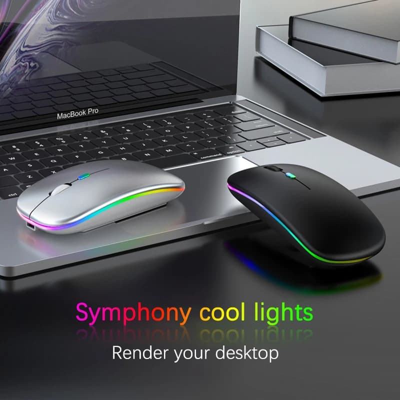 Rechargeable Bluetooth Wireless Mouse 2.4GHz USB RGB 1600DPI Gaming — image 6