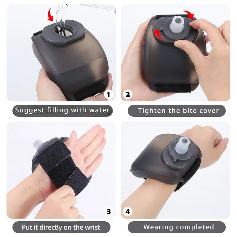 Sports Wrist Water Bottle Cycling Marathon Hydration Mountaineering Tool — image 3