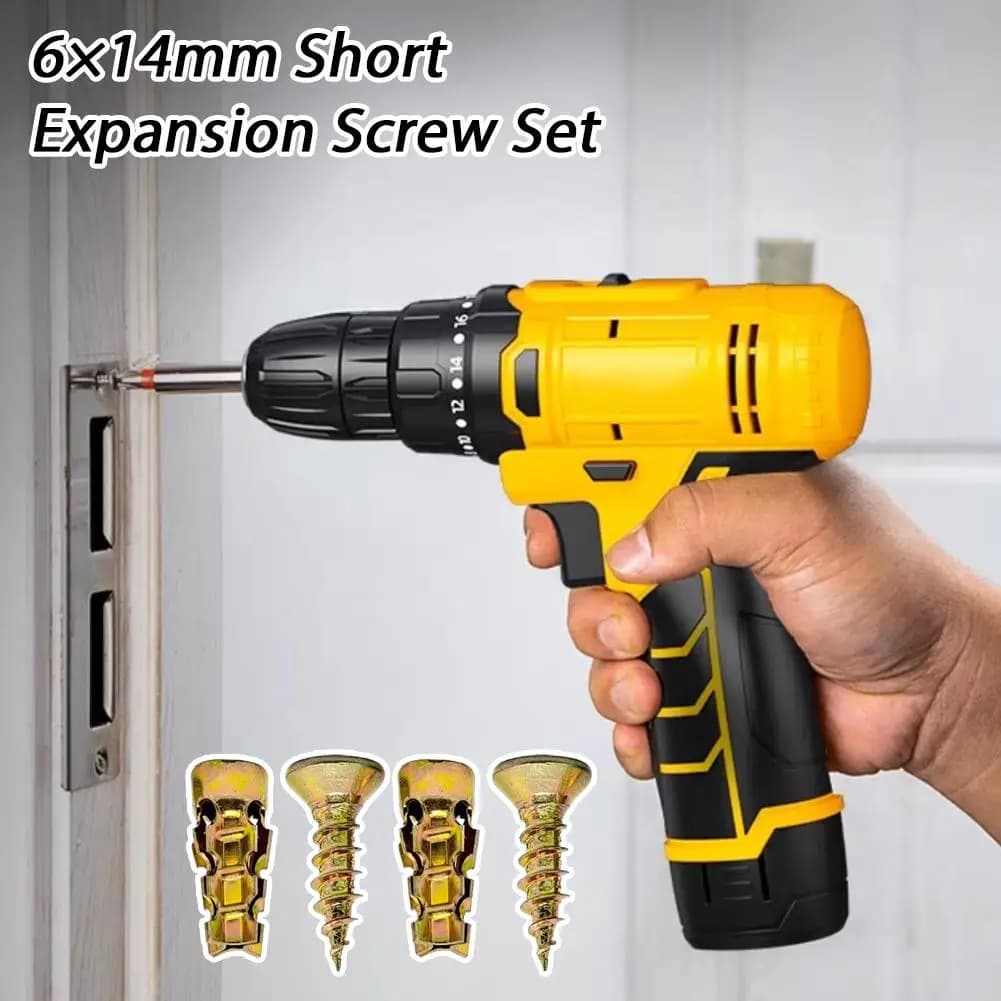 Expansion Screws 6x14mm Cabinet Door Hinge Repair Wall Anchors New 100pcs Short — image 2