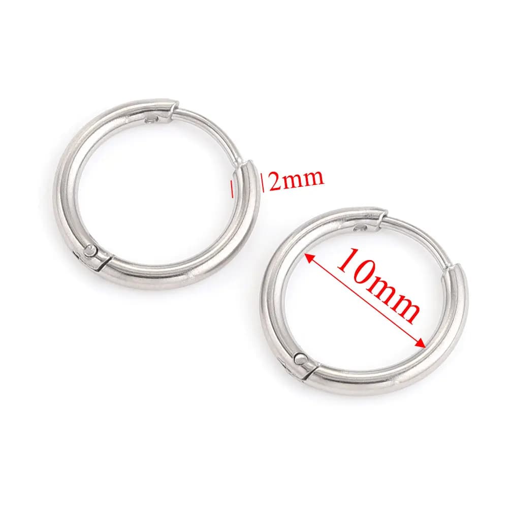 6 Pcs Stainless Steel Hoop Earrings Set for Women Korean Style Jewellery — image 18