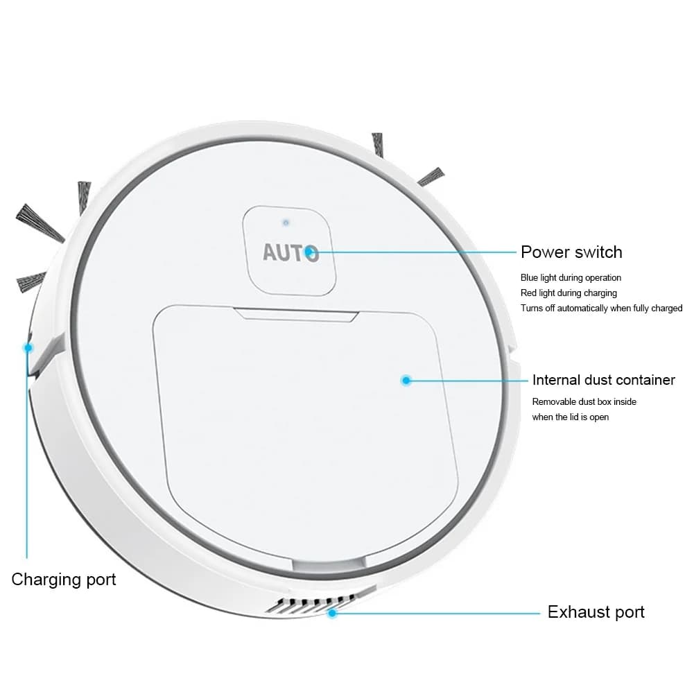 3-in-1 Robot Vacuum Cleaner USB Rechargeable Smart Navigation Object Avoidance — image 4