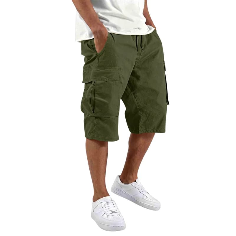 Men's Cargo Shorts Loose Fit Multi-Pocket Drawstring Summer Straight UK — image 7
