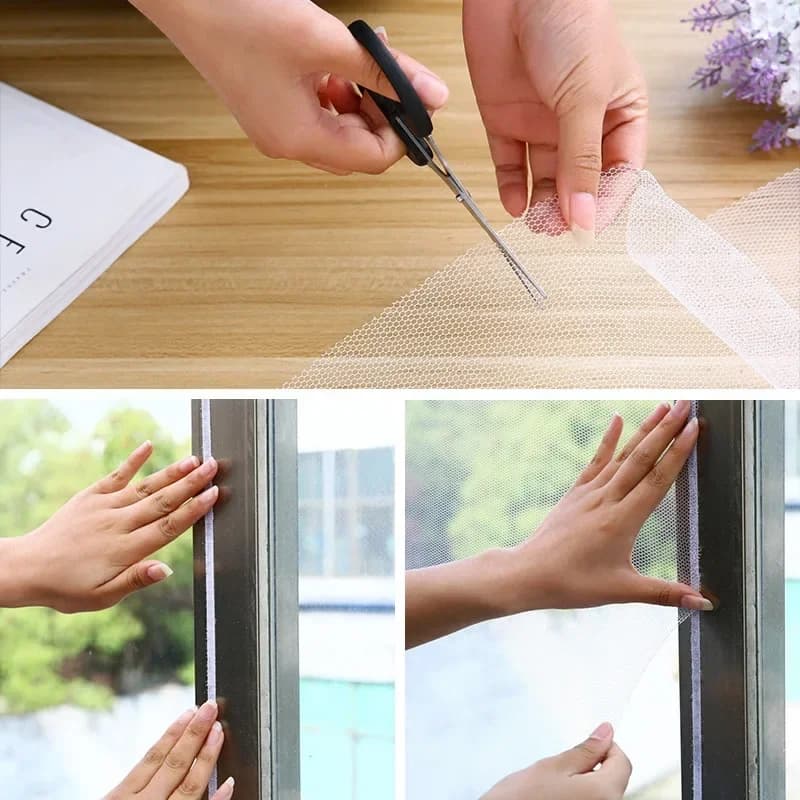 Mosquito Net Window Self Adhesive Fly Insect Bug Screen Mesh New Anti DIY for UK — image 3