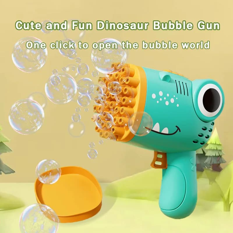 Dinosaur Bubble Machine Gun 40 Hole Electric Handheld Toy Outdoor Wedding — image 3