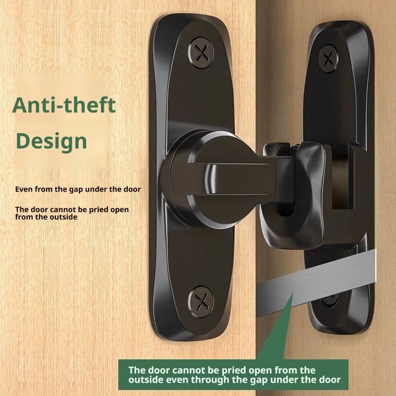 Door Bolts 90/180 Degree Flip Lock Home Security Sliding Door Latch New Zinc New — image 4