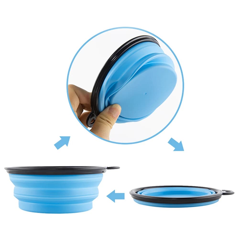 Collapsible Silicone Pet Dog Bowl Portable Travel Water Food Feeder for Camping — image 3