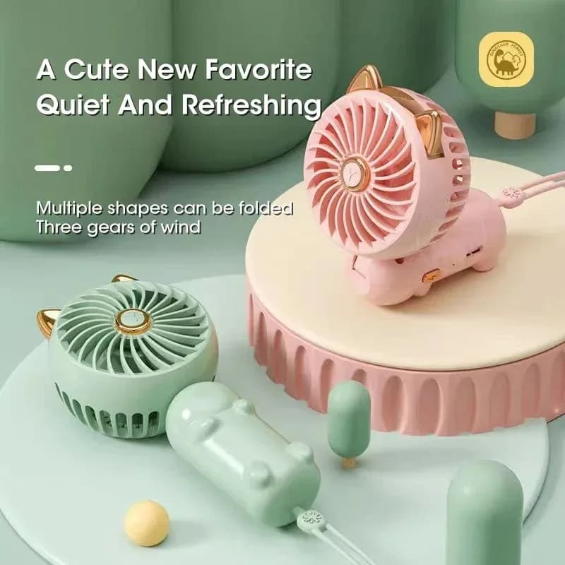Mini Handheld Fan USB Rechargeable Portable Folding Summer Cooling Fan — image 2