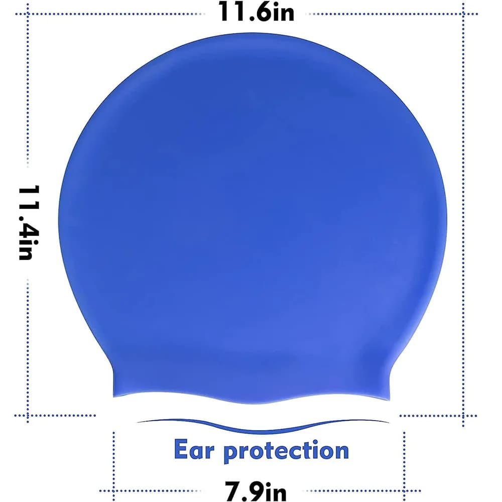 Extra Large Silicone Swimming Cap Soft Adult Swim Hat for Long Hair Braids — image 8