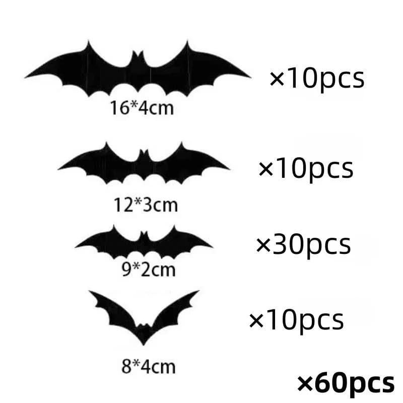 12 Pcs Halloween 3D Bat Wall Stickers Decoration Party Decor Furniture Yard — image 7