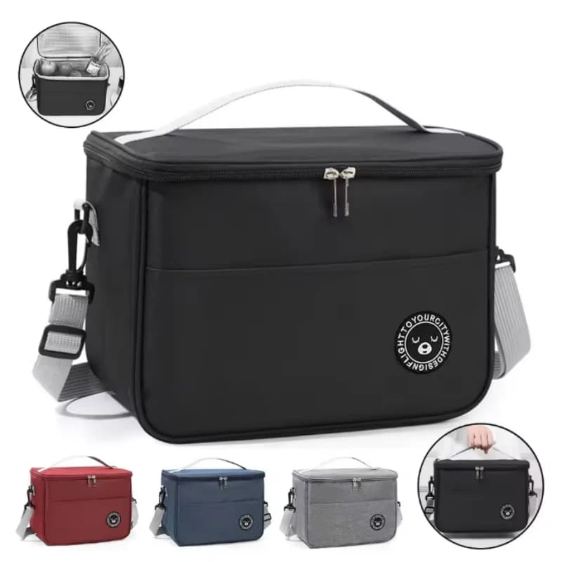 Insulated Lunch Bag Large Capacity Waterproof Shoulder Strap Hand Bento Bag — image 4