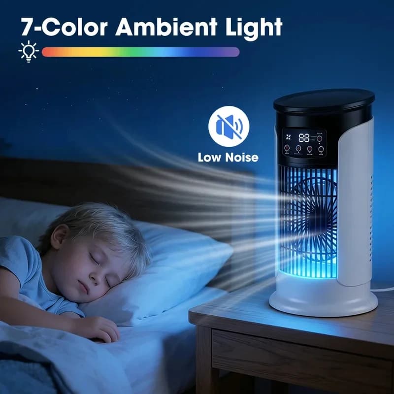 USB Evaporative Air Cooler Portable Mini Air Conditioner Fan with Humidifier — image 6