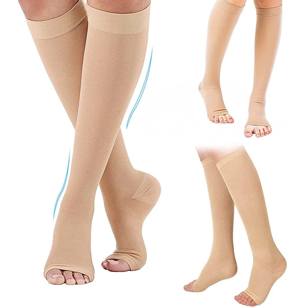 Compression Socks Medical Varicose Veins Prevention Toeless Support Hose New XXL — image 7