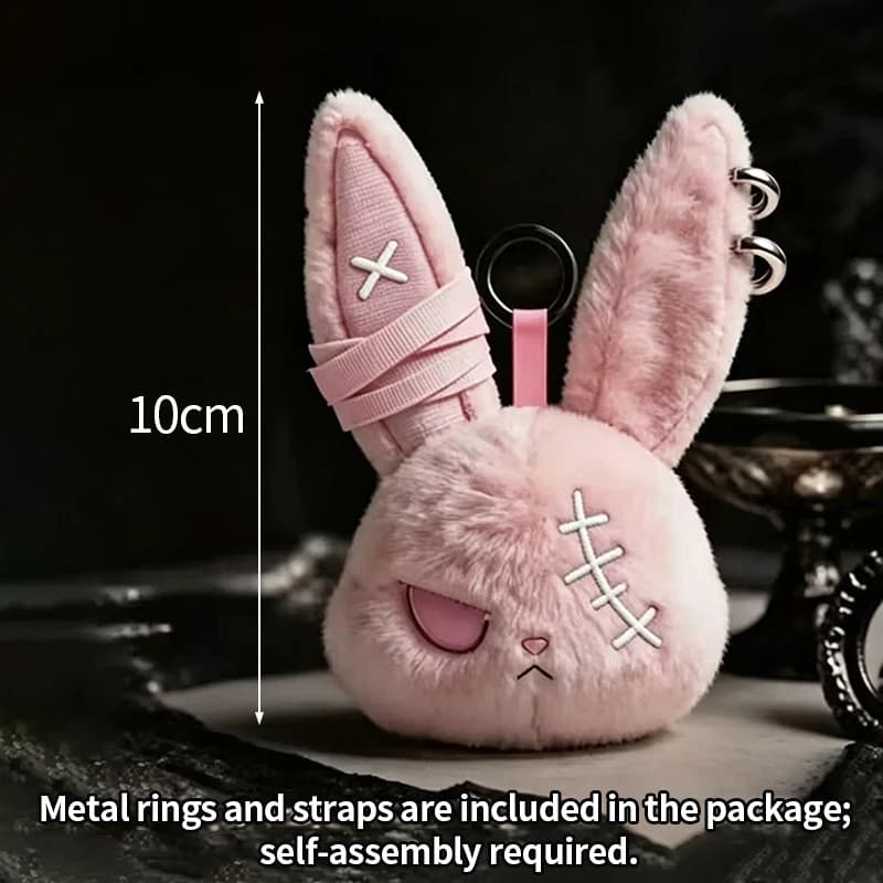 Gothic Bunny Plush Keychain Rabbit Bag Charm Horror Pendant Bandage Dark — image 18