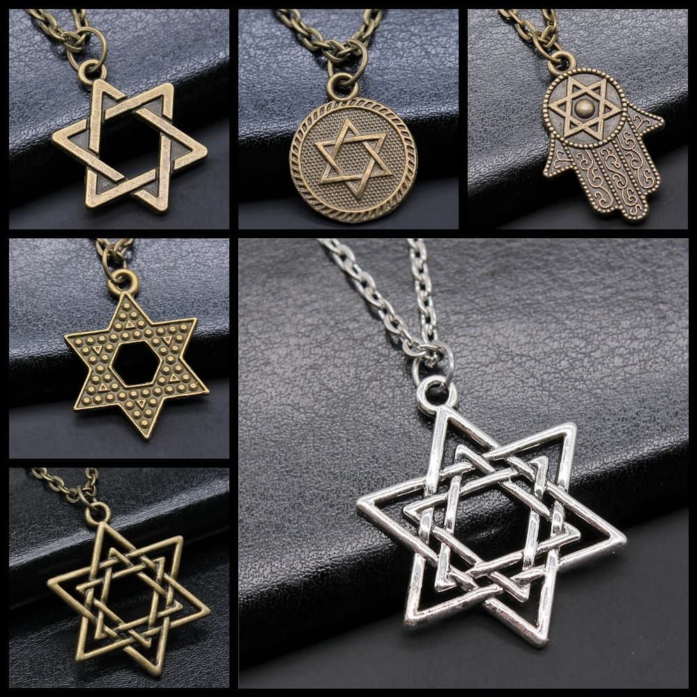 Star of David Pendant Necklace Silver Bronze Fashion Jewellery Gift — image 4
