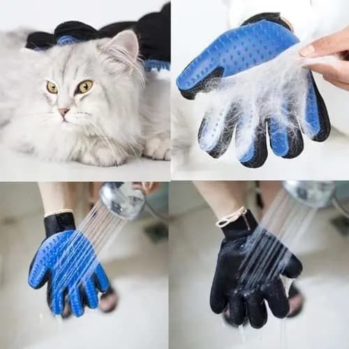 Pet Hair Remover Gloves Cat Dog Grooming Deshedding Brush New For Effective Bath — image 5