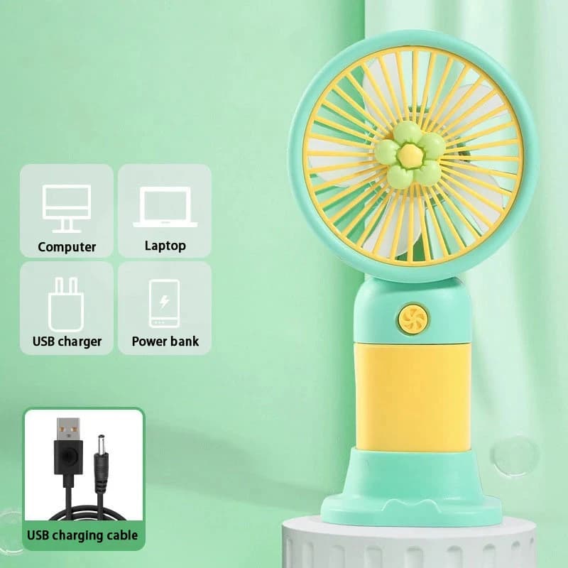 USB Rechargeable Portable Handheld Fan Dual Purpose Hand & Desktop Summer Fan — image 13