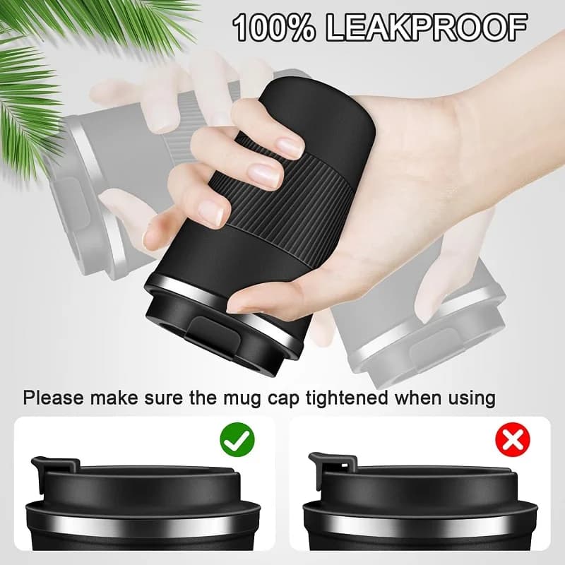 Stainless Steel Coffee Cup Thermal Mug Travel Leak Proof Insulated Bottle UK — image 3