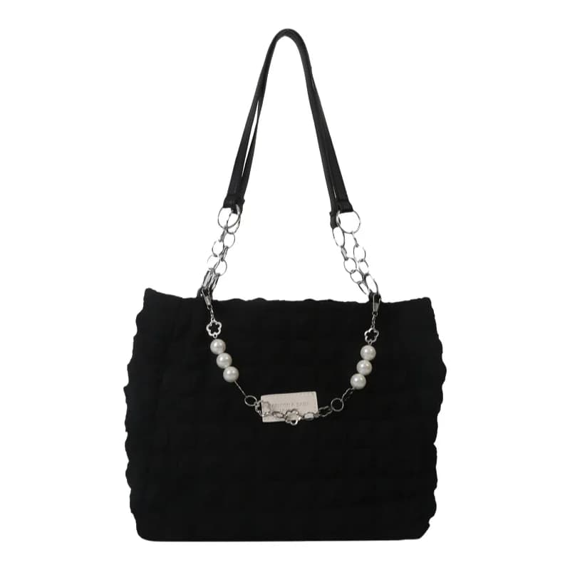 Women's Large Capacity Shoulder Bag Casual Bubble Tote Nylon Fashion — image 6