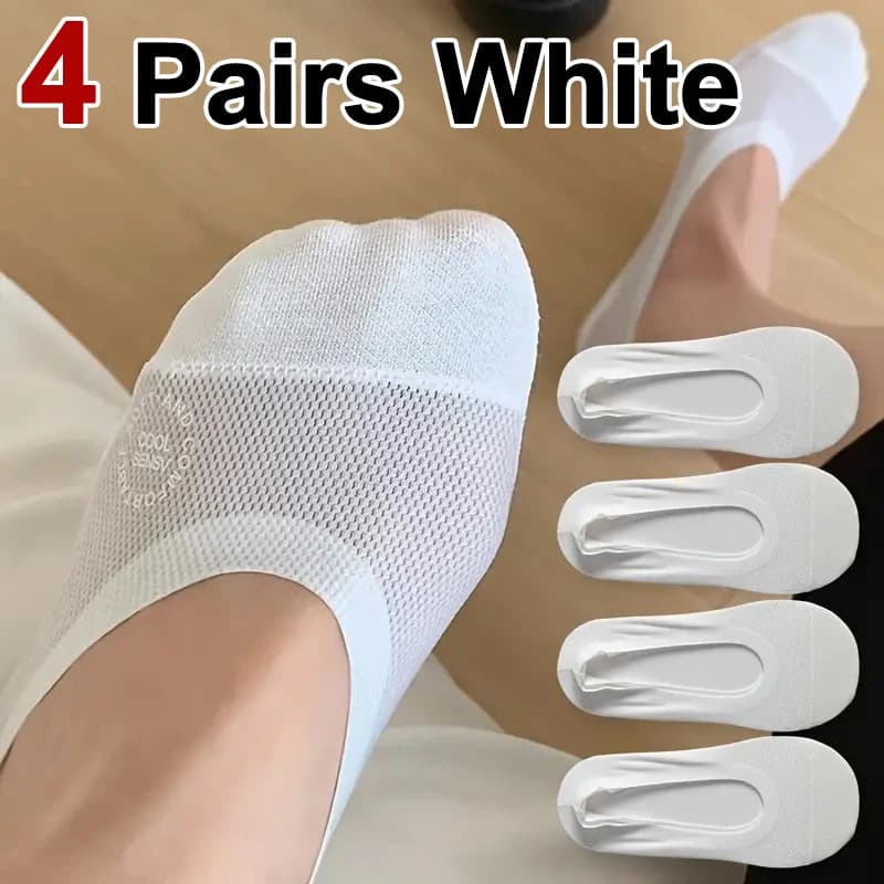 Women's Invisible Socks Breathable Mesh Thin No-Show with Silicone Grip Spring Summer — image 8
