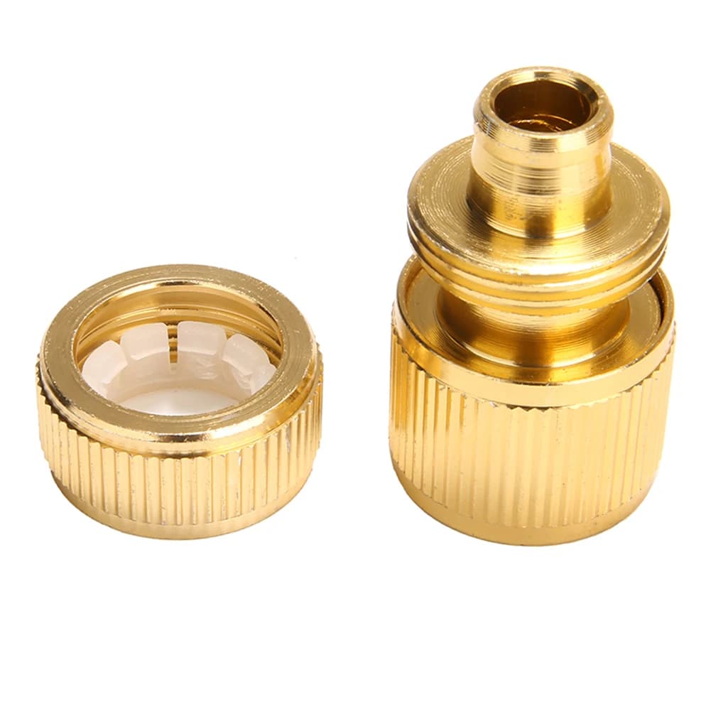 Brass-Coated Hose Adapter 1/2" Quick Connect Swivel Connector New Garden Systems — image 3