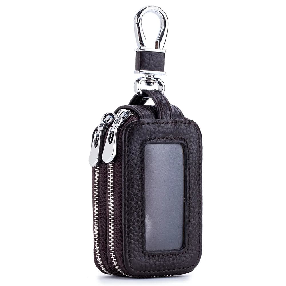 Genuine Leather Car Key Wallet Zipper Key Organiser Case Unisex — image 5