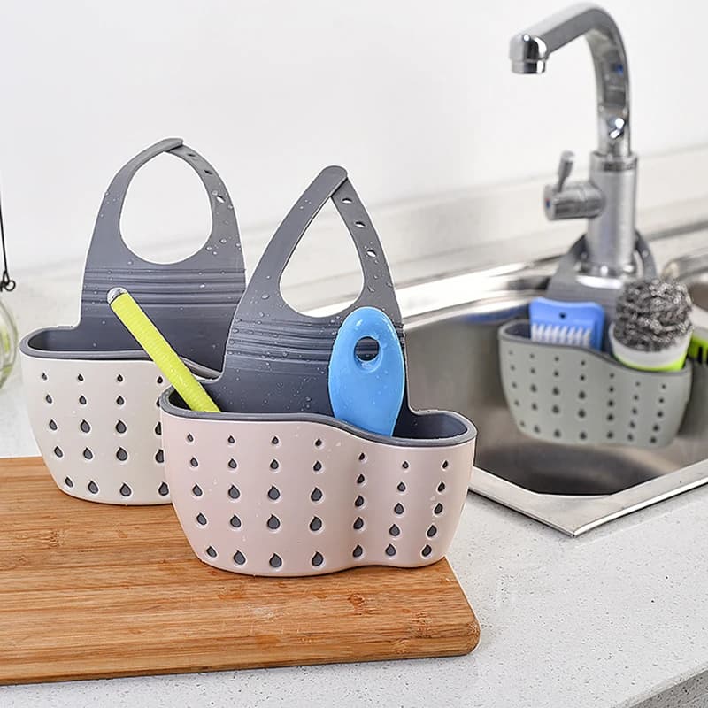 Kitchen Sink Drain Basket Storage Holder Soap Sponge Shelf Adjustable — image 3