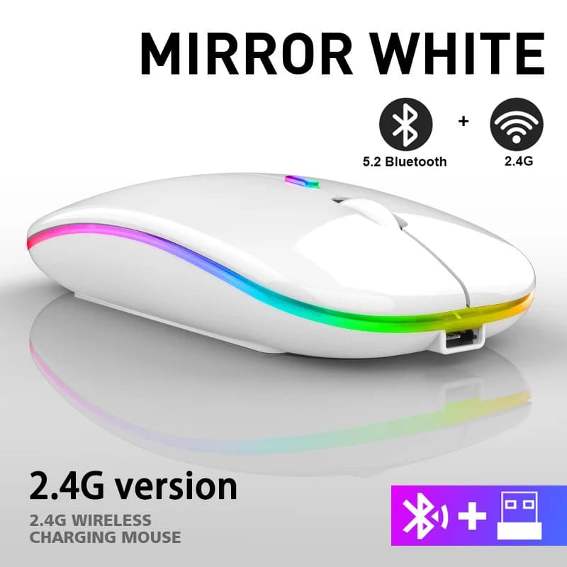Rechargeable Bluetooth Wireless Mouse 2.4GHz USB RGB 1600DPI Gaming — image 15