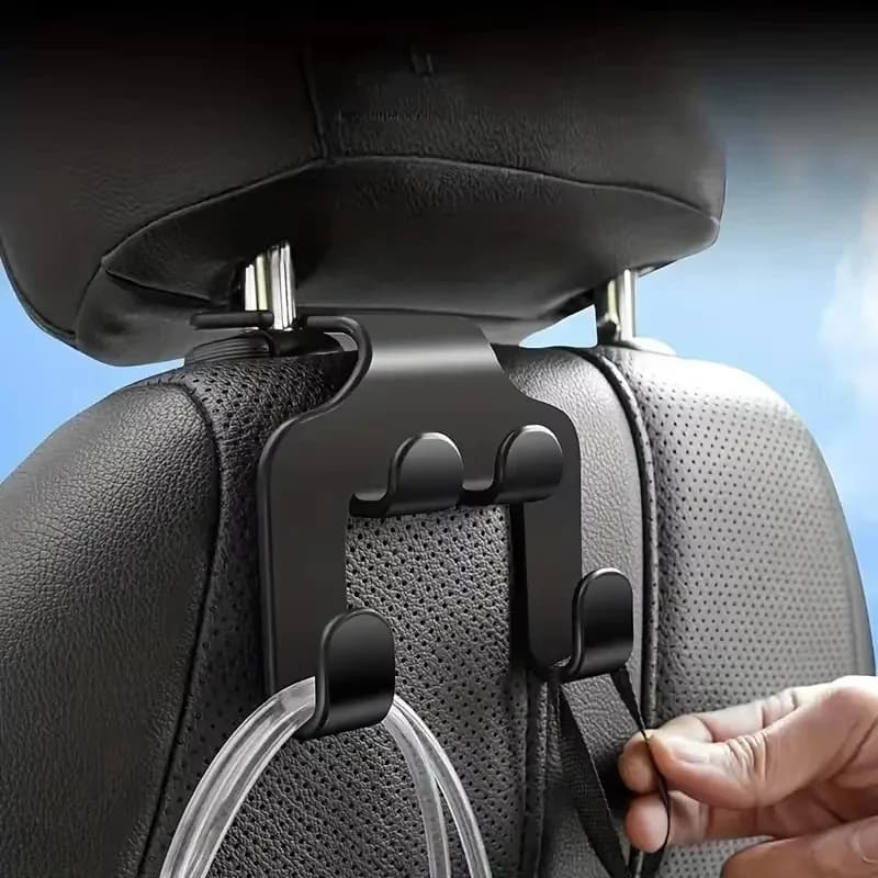 Car Seat Headrest Hook Hanger Multifunctional Backseat Organiser for Bags Clothes — image 3