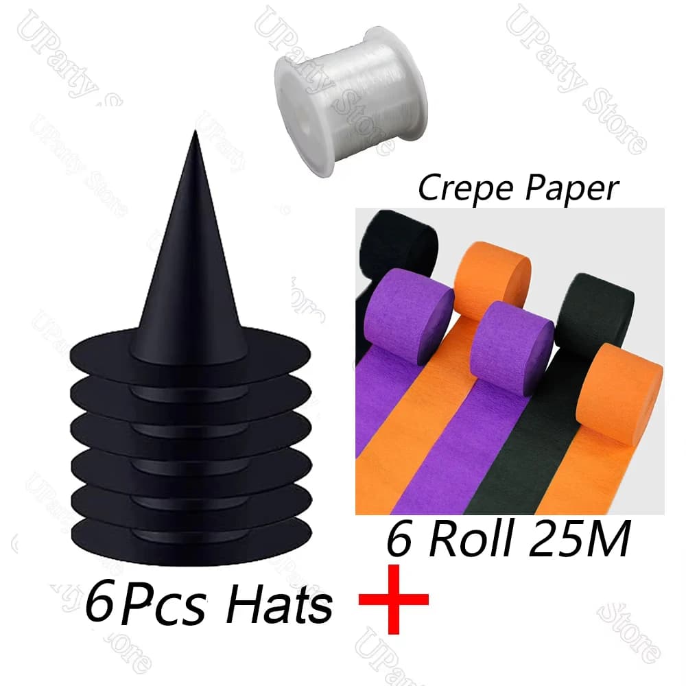 12 Pcs Halloween Black Witch Hats with Rope Hanging Wizard Hats Bulk UK — image 12