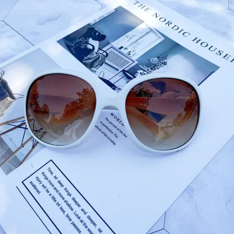 Women's Large Frame Circular Sunglasses New UV400 Fashion Sun Glasses Shape Lady — image 7