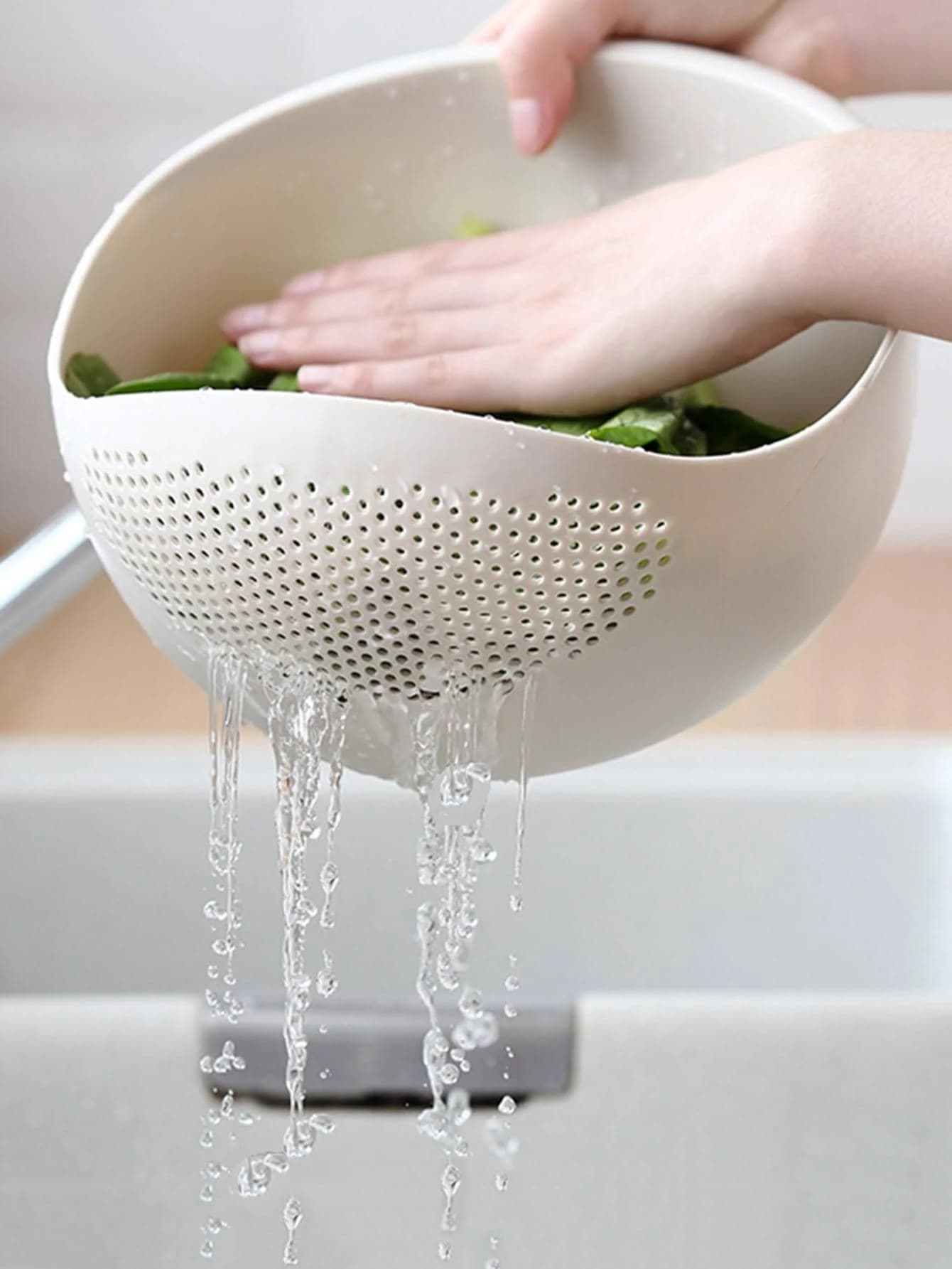3 Pcs Colander Rice Bowl Drain Basket Fruit Washing Kitchen Organiser — image 4