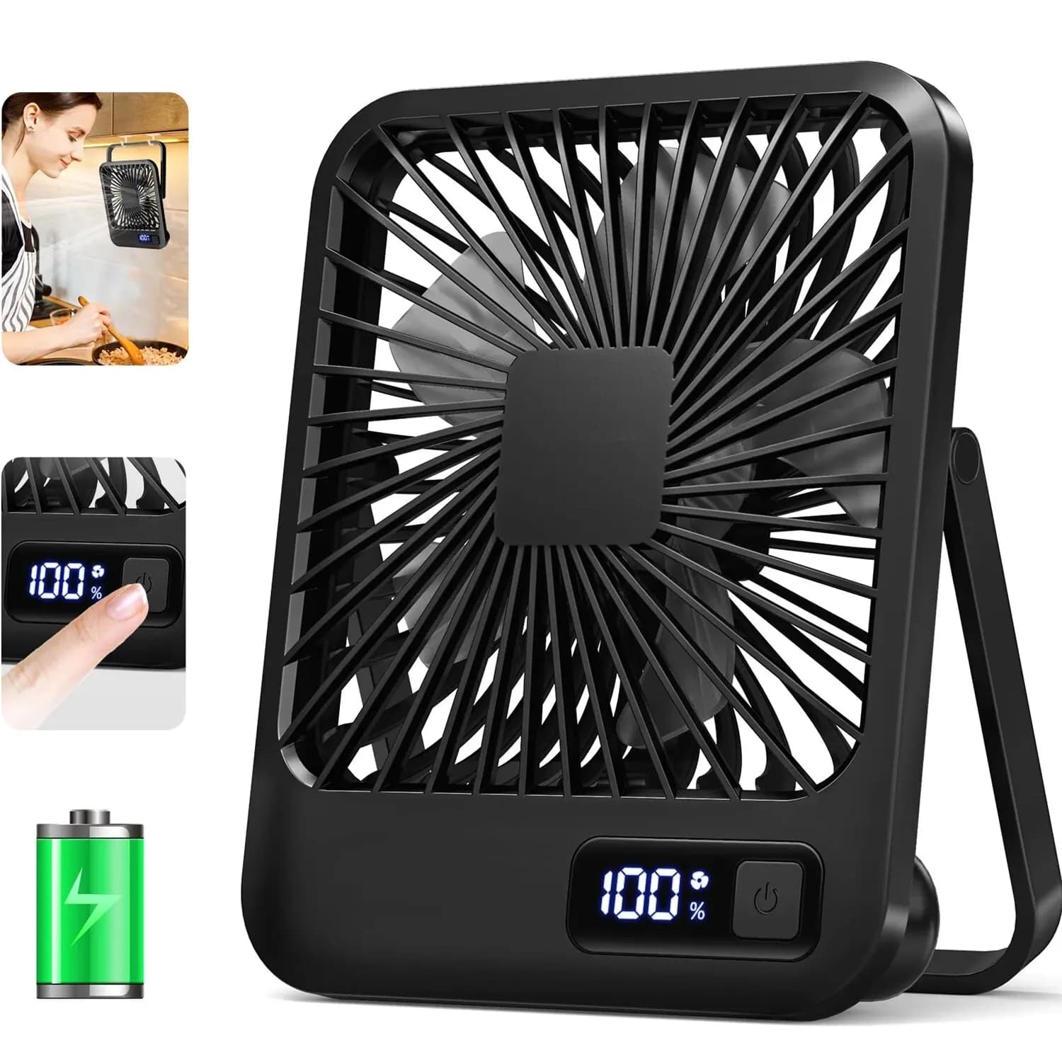 Portable USB Rechargeable Desk Fan 180° Tilt Foldable Personal Cooling Fan — image 9
