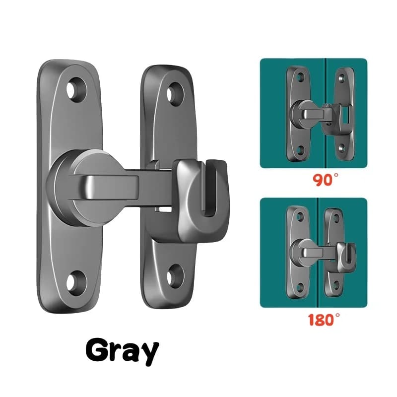 Door Bolts 90/180 Degree Flip Lock Home Security Sliding Door Latch New Zinc New — image 9